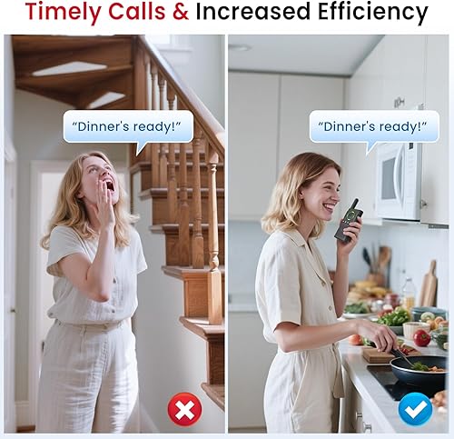 Miniatura 2 de CallToU Intercomunicador de 2 vías para ancianos 3300 pies batería recargable de 1000 mAh, VOX, ideal para cuidadores y emergencias,