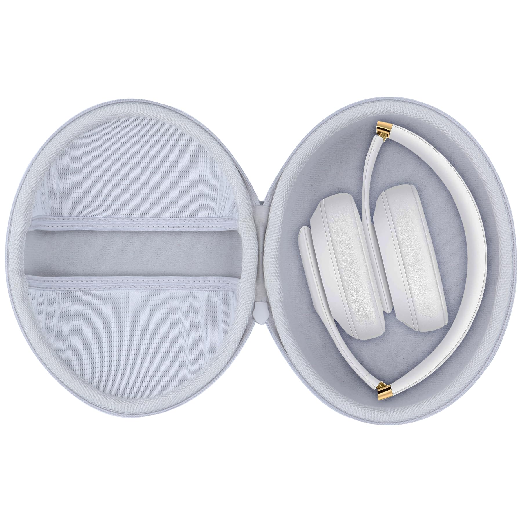 Lebakort Hard Carry Case Compatible with Beats Studio Pro Studio 3 Solo 4 Solo 3 Solo 2 Noise Cancelling Over-Ear Headphones (Off White Case)