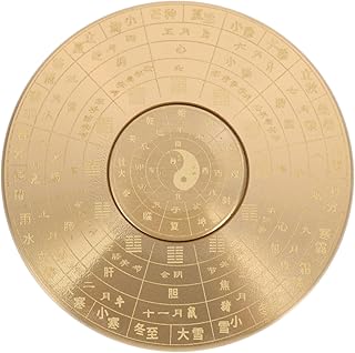 INOOMP Bússola Decoração De Latão Chinoiserie Decoração Acessórios Para Casa Decoração Bússola Da Sorte Topper De Mesa Orientação Bússola De Latão Ornamento Bússola De Latão Estátua