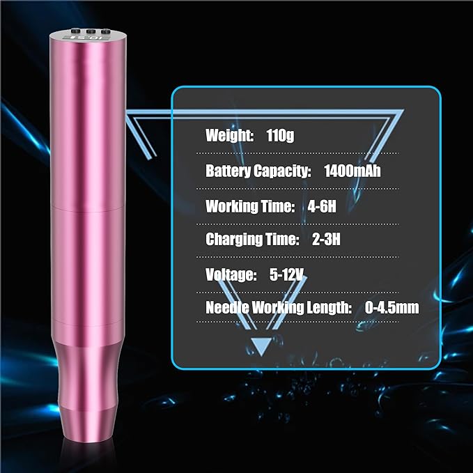 Kit Máquina Tatuar Pen Rotativa AZYBP10 Inalámbrica 1400mAh miniatura 6
