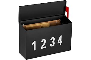 Wall-Mounted Fence Mailbox with Flag and Customizable Numbers