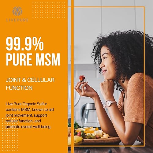 Miniatura 2 de PURE MSM de azufre orgánico  180 cápsulas  Polvo MSM premium para la salud de las articulaciones  Polvo MSM para el crecimiento del cabello y para