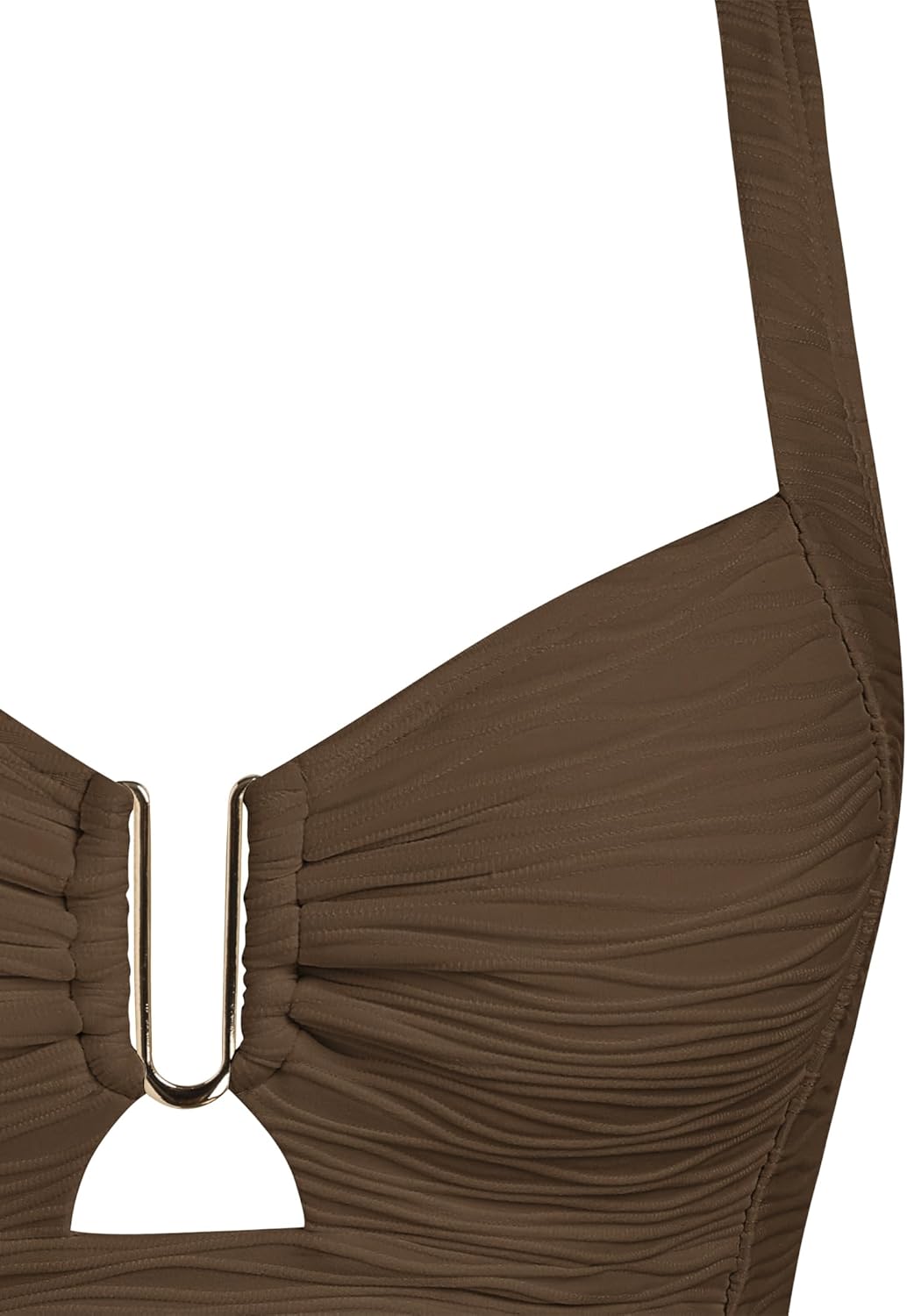 ZAFUL Women U-Wired Bikini Top Only- Ruched Cut Out Back-Cross Adjustable Straps Bathing Suit Top Only for Large Bust - Image 4