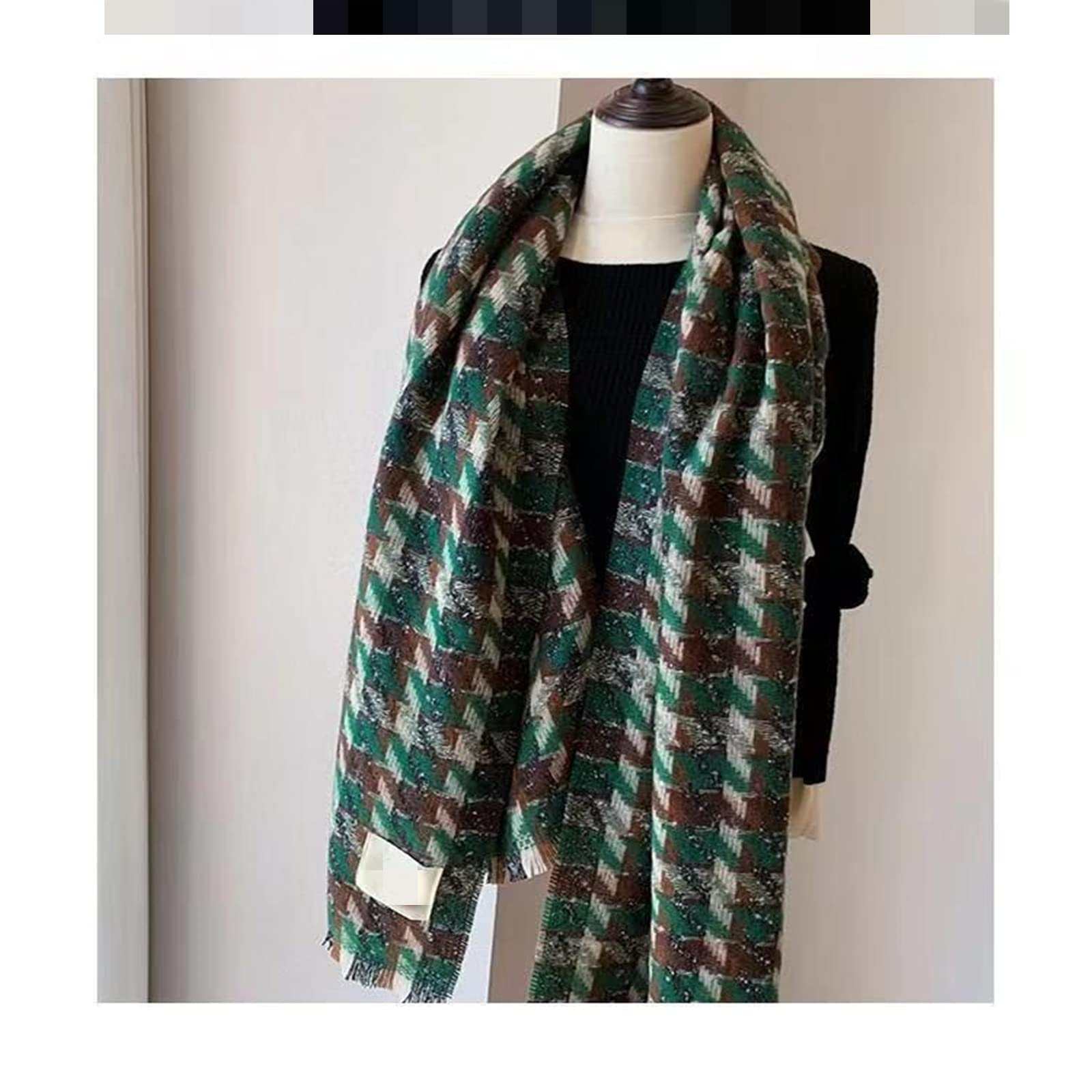 MOGSA Bufandas Mujer Bufanda Otoño e Invierno Chal Doble Uso Cálido Bufanda Caqui, Talla Única