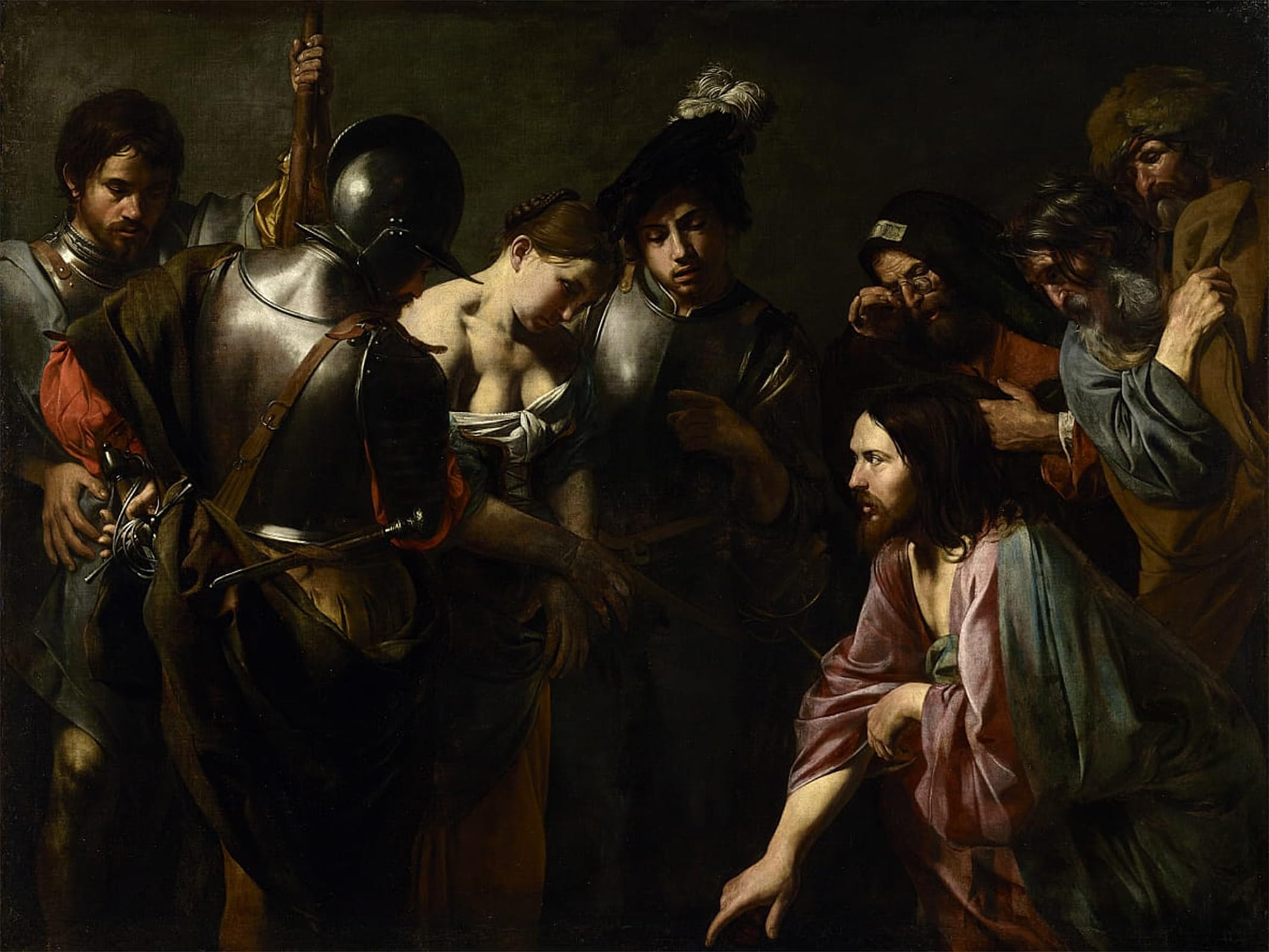 POSTERIIk Famous Print Pop Art Wall Art Graffiti Christ and the Adulteress by Valentin De Boulogne Art Prints for Home Decor 60x90cm