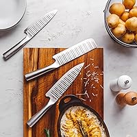 Vista 5 de Schmidt Bros. Evolution - Juego de cuchillos de 3 piezas, cubiertos de acero inoxidable alemán de alto carbono en una caja de regalo de madera