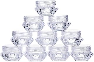 TMO 100pcs 5 Gram Clear Jars Plastic Jars Plastic Cosmetic Container Empty Cosmetic Sample Containers Transparent 5G/5ML Plastic Pot Jars for Eye Shadow,Nails,Powder,Paint…