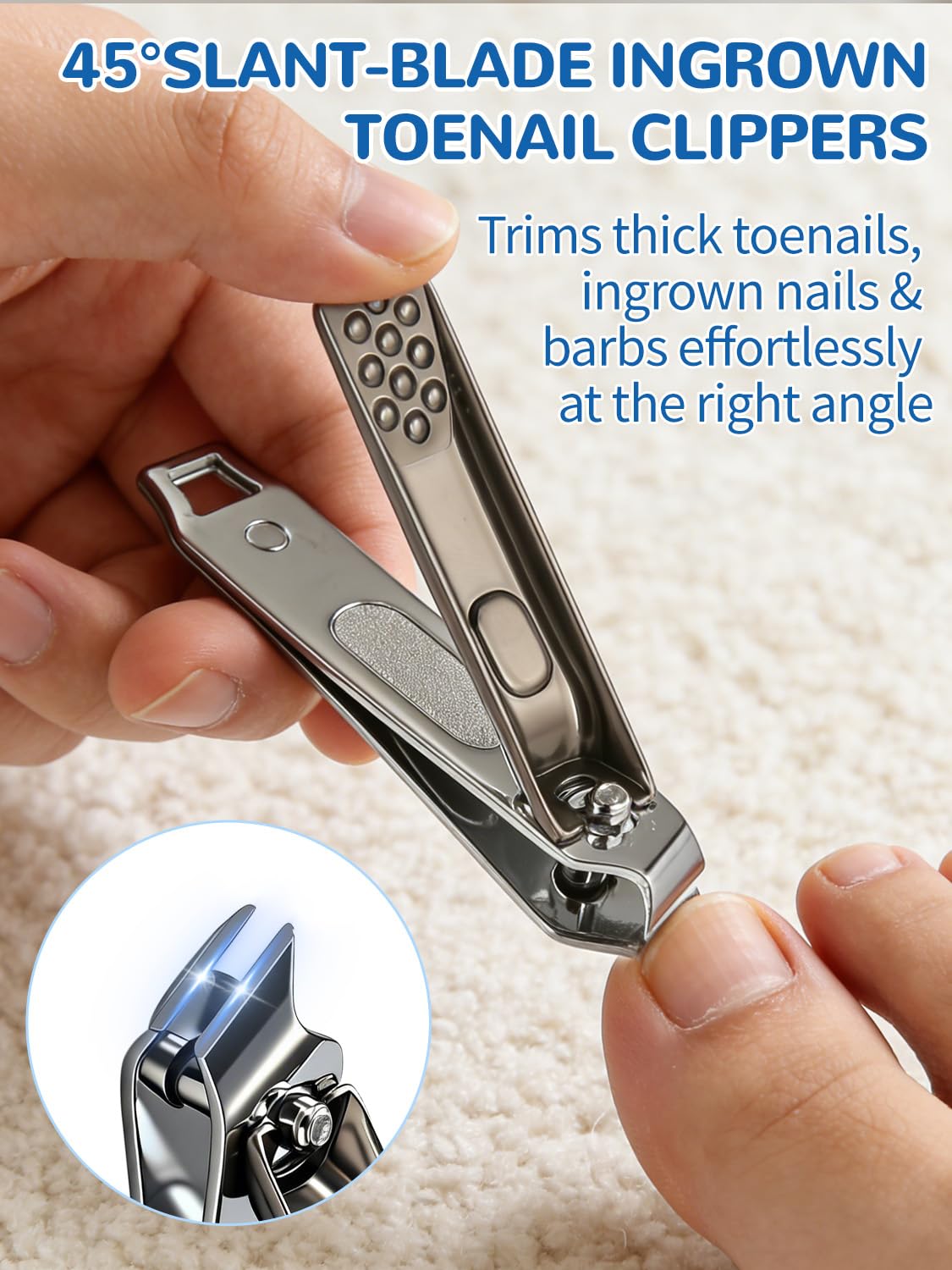 ONEDONE Coupe-ongles électrique – 3 en 1 rechargeable pour bébé Lime à ongles électrique avec double lame, 3 vitesses, sans danger pour les bébés, les femmes et les personnes âgées avec coupe-ongles