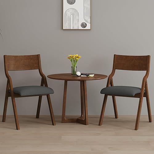 Miniatura 5 de Ball & Cast Juego de 2 sillas de comedor plegables tapizadas, silla de madera plegable paquete de 2, silla de oficina portátil para cocina,