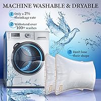 Vista 6 de Royal Therapy Juego de 2 almohadas tamaño Queen – Almohadas, almohada de dormir de lado – Almohada de plumón alternativa ajustable, almohadas