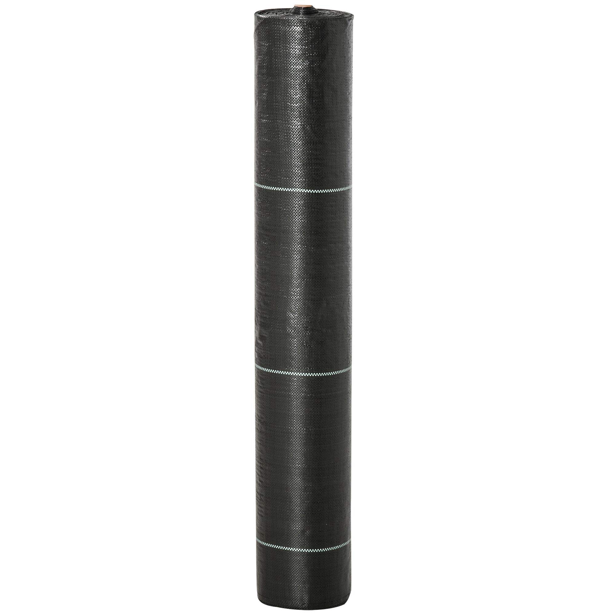 Outsunny Malla Antihierbas Malla Antihierbas 2x50 m Malla Antimaleza Malla Geotextil contra Malas Hierbas y Malezas 100 g/m² para Jardín Terraza Patio Negro
