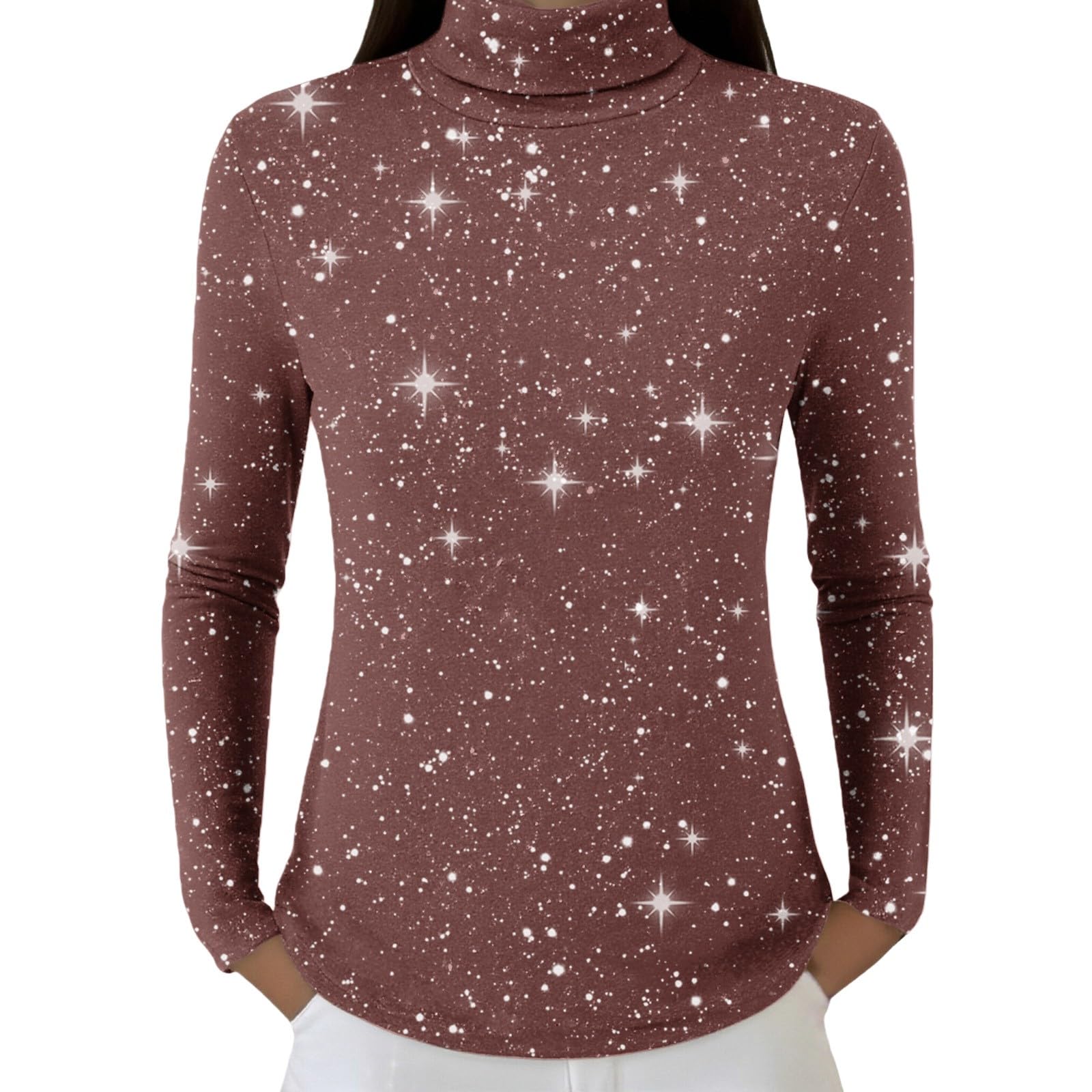 Sequin Sweater for Women Long Sleeve Turtle Neck Knitted Tops Ladies Sweater Pullover Clothes Winter Outfits 2025