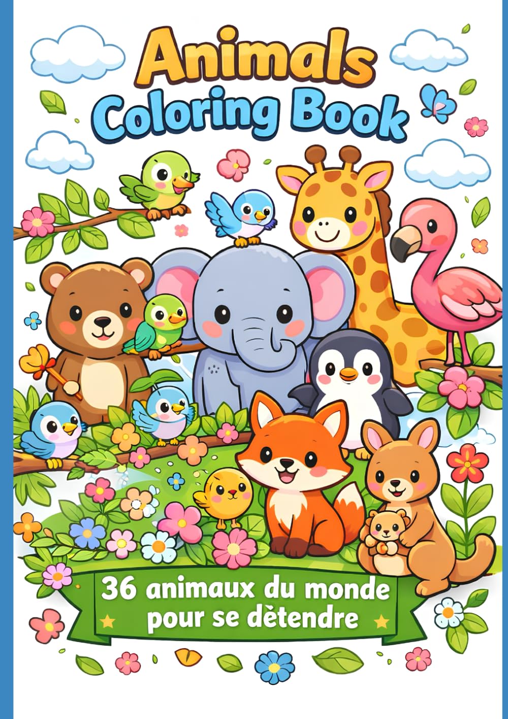 Animals coloring book: 36 animaux du monde pour se détendre