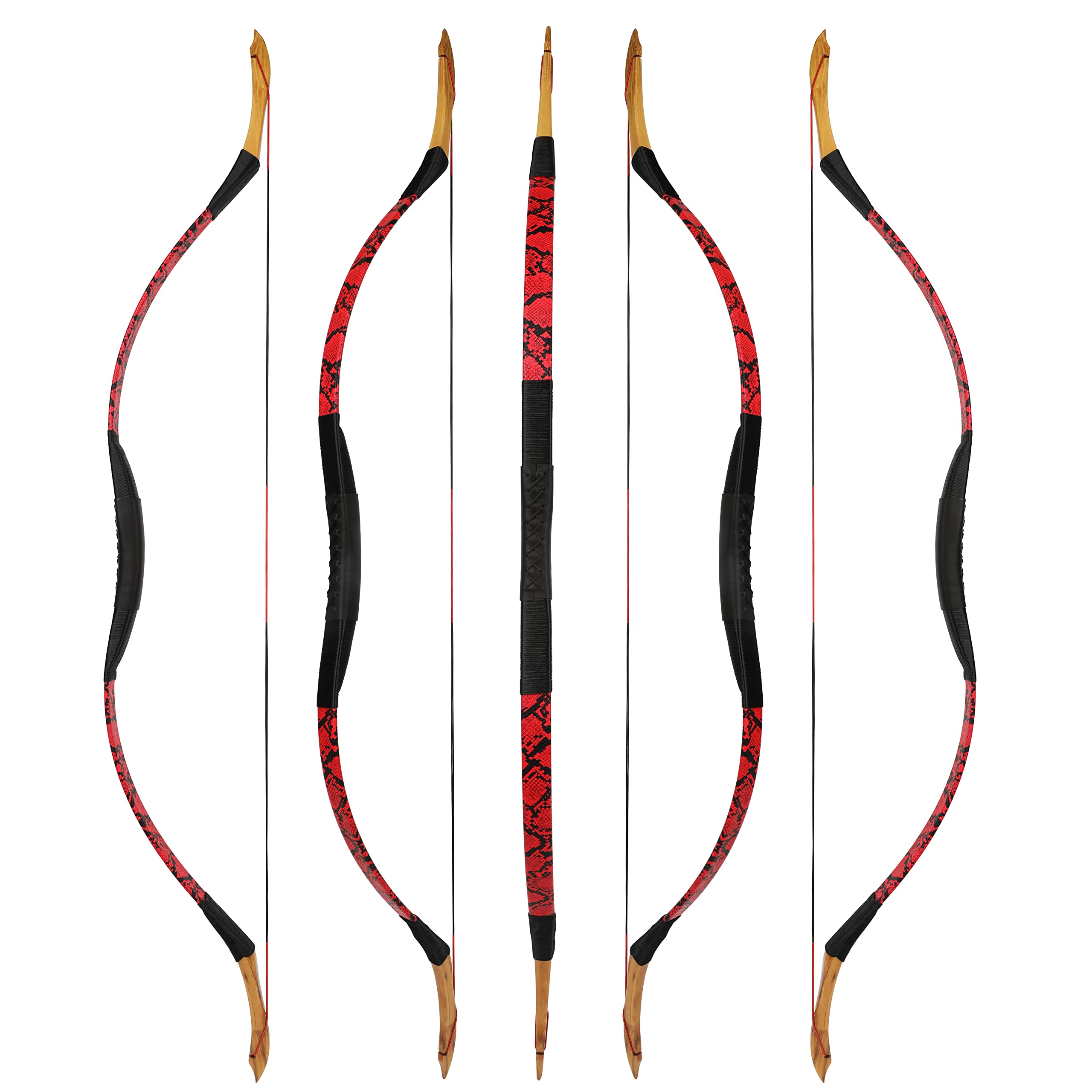 Traditional Hunting Longbow | Handmade Wooden Mongolian Style Bow | Adults Youth Beginners | Ambidextrous‌