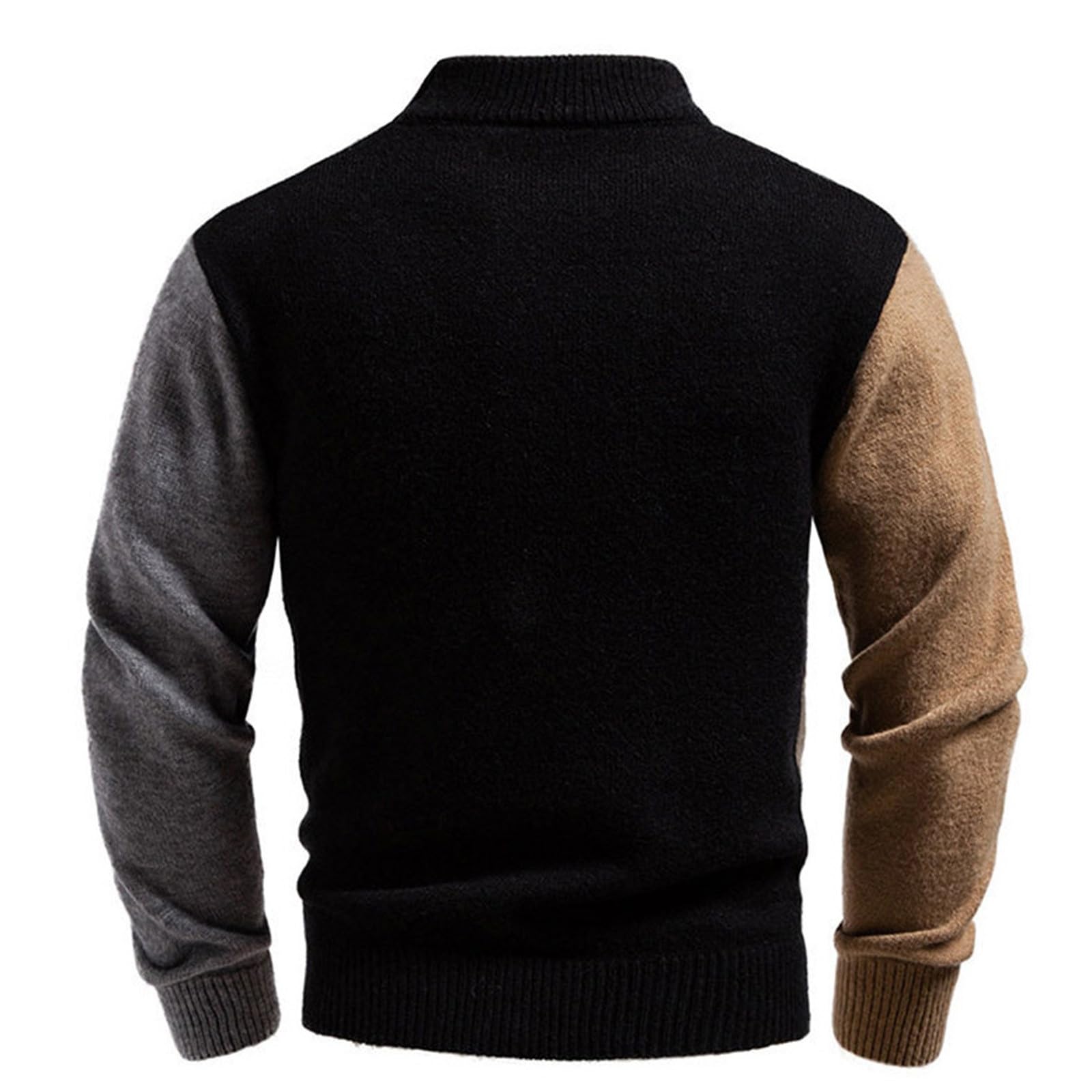 Generisch Jersey de cuello alto para hombre, de punto fino, monocolor, cuello alto, elástico, corte ajustado, jersey de punto de cuello alto, suéter de invierno, suéter clásico