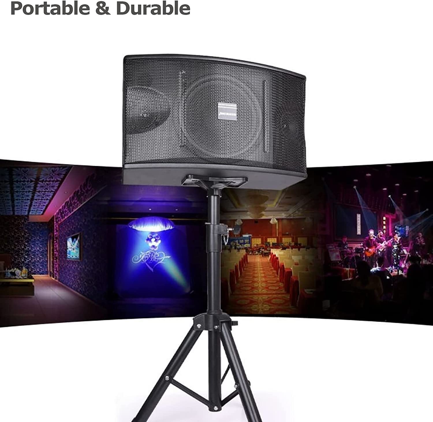 Audiovan Floor DJ PA Speaker Stand Professional Tripod Structure, Adjustable Height,Heavy Duty PA DJ Speaker Stand 36" to 60" Steel (5 FEET) - Image 4 thumbnail