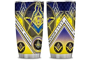 Freemason Masonic Gifts: Code Square & Compass, Triple Great Light Symbols Tumbler
