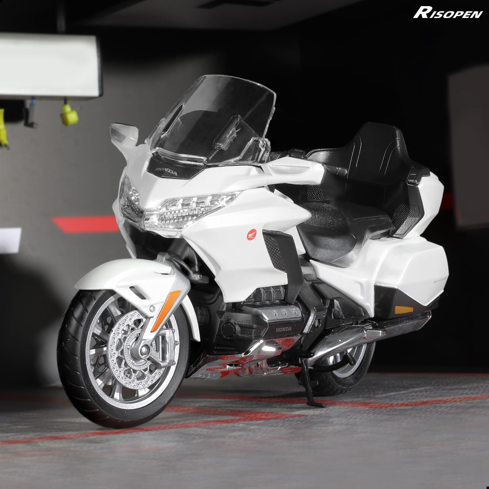 Risopen 1:12 Motorcycle Model Compatible for Honda Goldwing Alloy