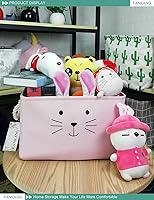 Vista 4 de FANKANG - Cesta rectangular de tela con estampado de dinosaurios para almacenamiento de guardería, cesta de almacenamiento, bolsa de libros, cestas