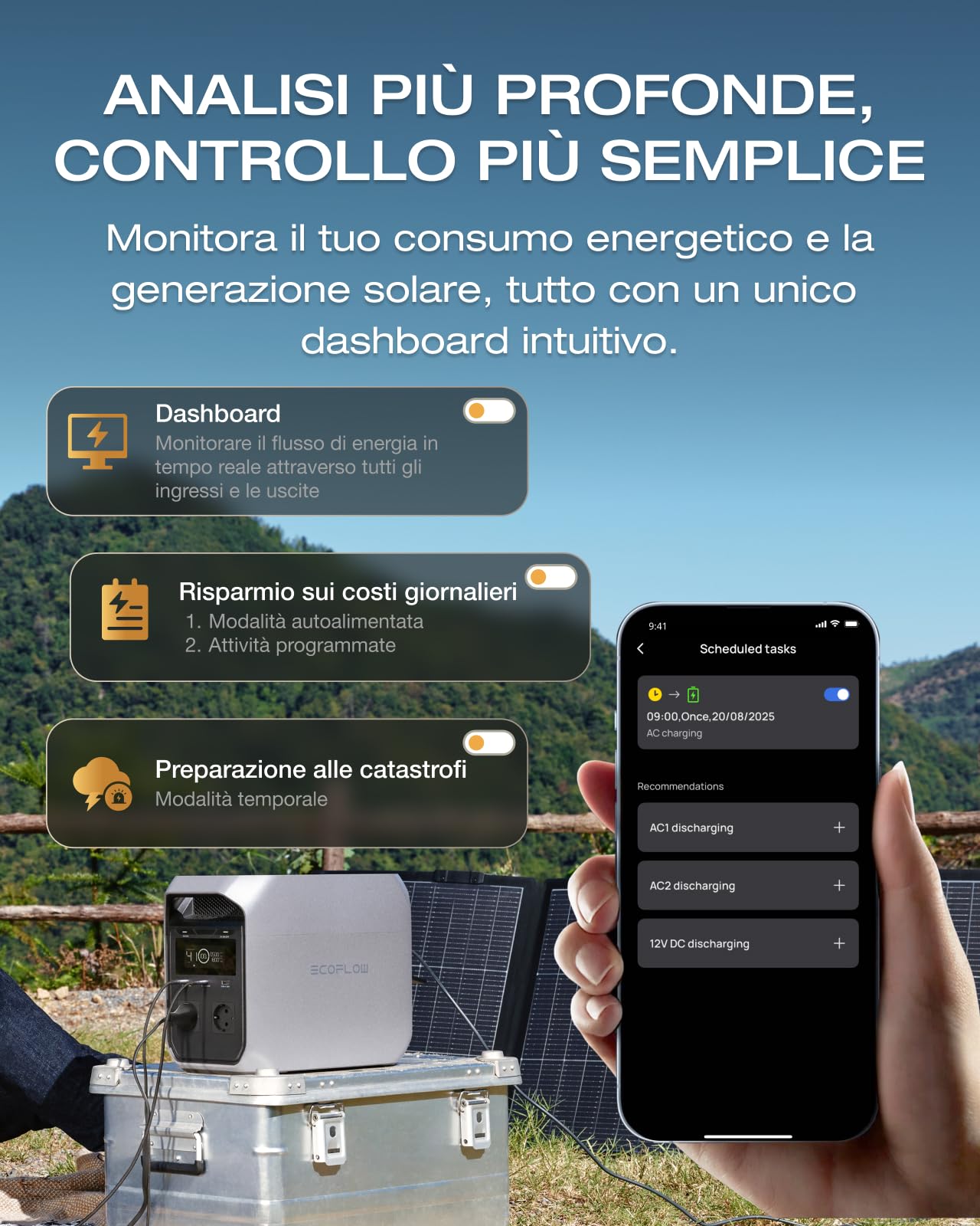 EF ECOFLOW DELTA 3 Classic Power Station Portatile, batteria LiFePO4 da 1024Wh, uscita CA da 1800W (3600W di picco), USB-C da 100W, ricarica rapida di 1 ora, generatore per campeggio, backup domestico