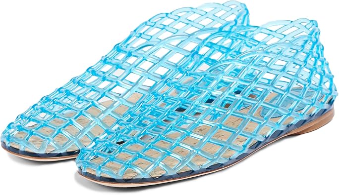 mikarka Jelly Mesh Ballet Flats for Women Clear Sandals for Women 2024 Jellies Shoes Hollow Slip On Beach Ballerina Slides Jelly Sandals