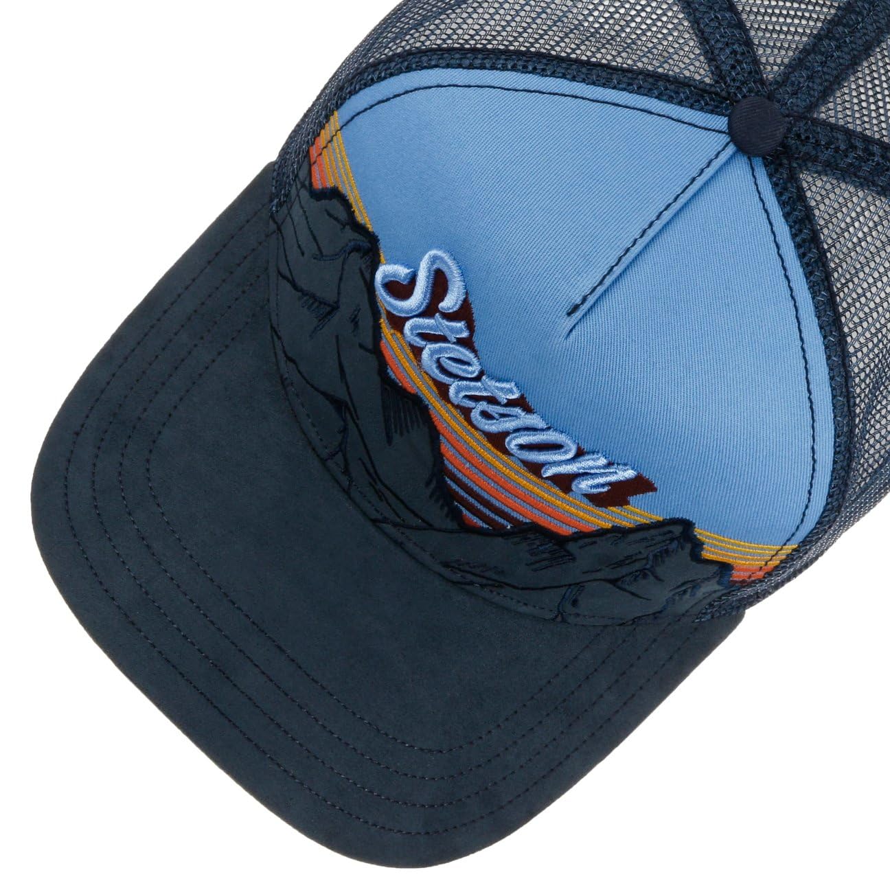 Stetson Gorra Trucker Mountain Mist Hombre - Camionero de Beisbol Malla Snapback, con Visera Verano/Invierno Primavera Verano Otoño Invierno