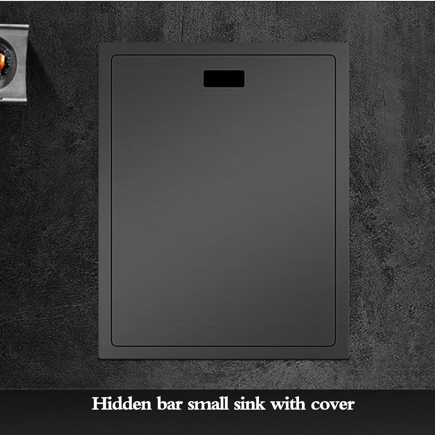 送料込+シングルボウル ブラック 隠しシンク キッチン バー 家庭用 業務用 カップウォッシャー付き 昇降式蛇口 省スペース カバー付き シ