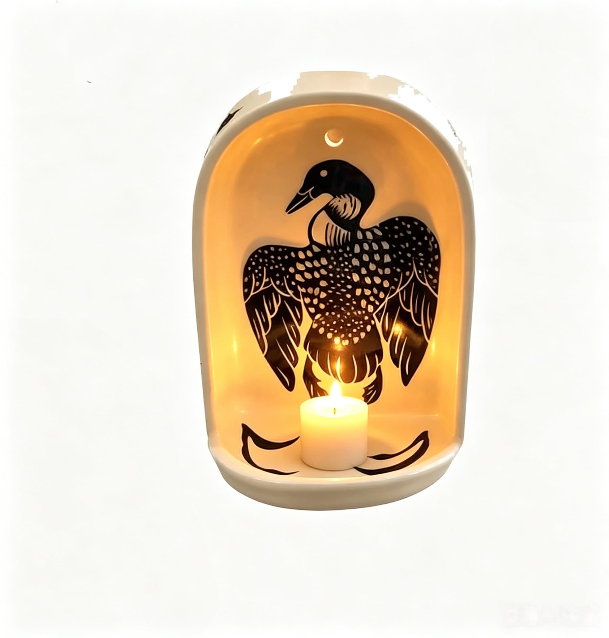 Handmade Ceramic Wall Candle Holders, Decorative Wall Sconces for Candles, Farmhouse Wall Decor Candle Sconces with Candle Tray, Aesthetic Candle Holders Set for Meditation, Altar, Living Room (C)
