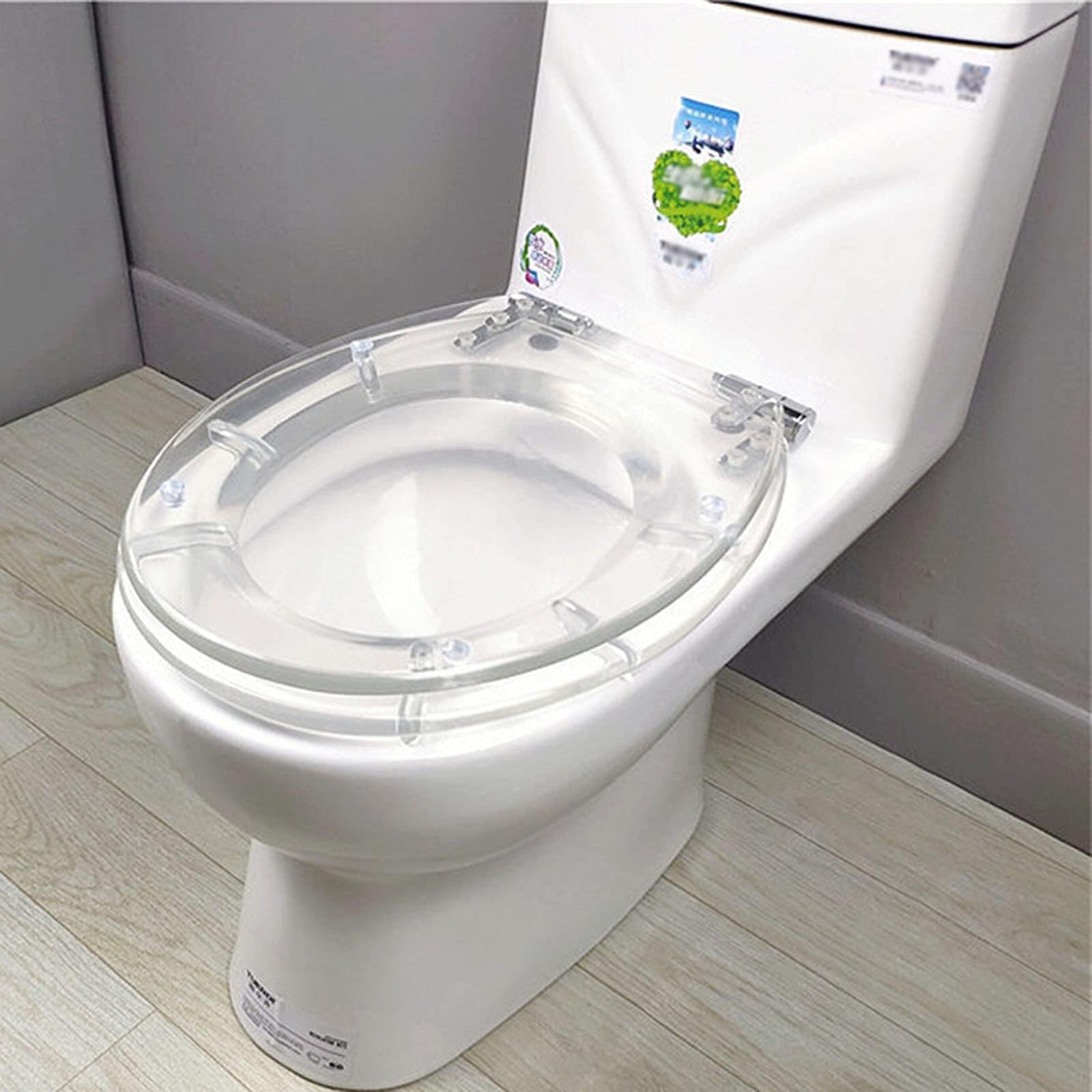 Abattant de WC allongé en résine épaisse avec fermeture lente