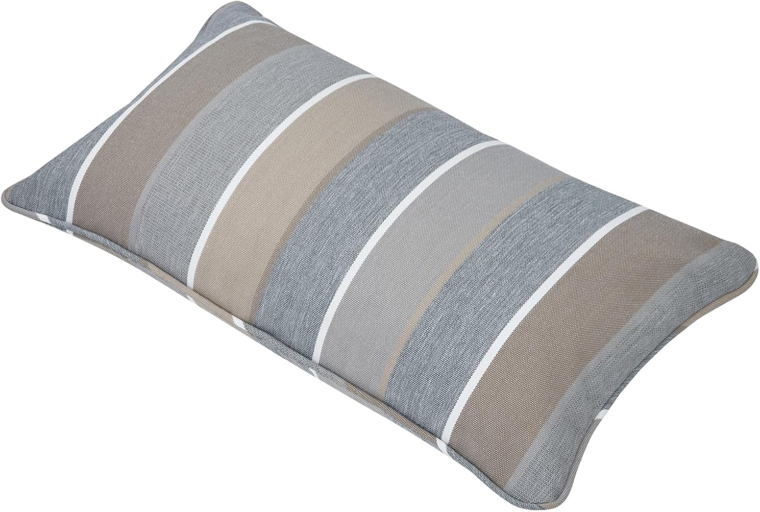 Lumbar Pillow with Insert, Set of 2, Outdoor Indoor Waterproof Decorative Patio Lumbar Pillow 12x20 Inch, Rectangular Cushion for Couch Sofa Garden Farmhouse Decoration-Grey Stripe