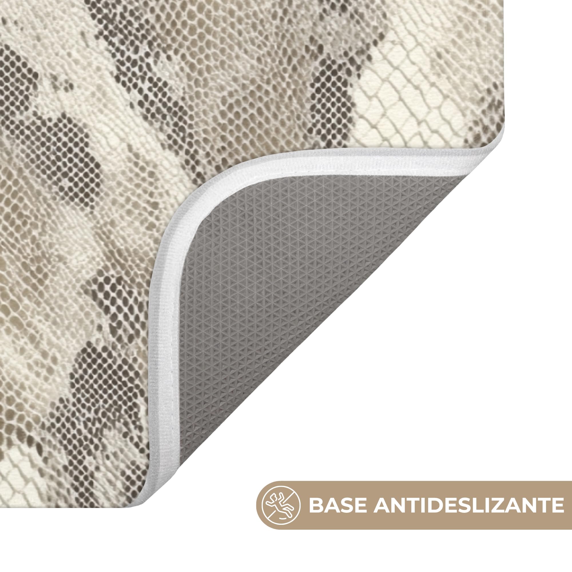 Alfombras Baño Rectangular 90x60 cm Alfombra Ducha Lavable Tapete Bath Mat Non Slip Antideslizante Bathroom Decoracion Shower Serpiente - Patrón - Topo