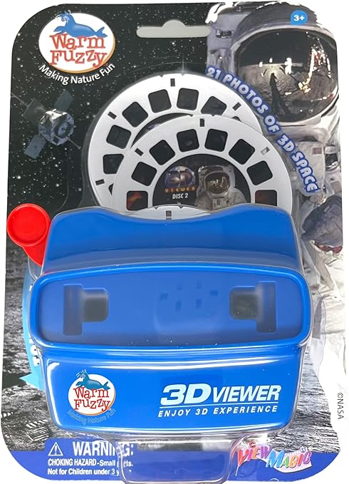 WARM FUZZY Toys 3D Viewfinder (Space) - Viewfinder for Kids & Adults, Classic Toys, Slide Viewer, 3D Reel Viewer, Retro, Vintage Toys with 3 Reels - Contains 21 High Definition 3D Images