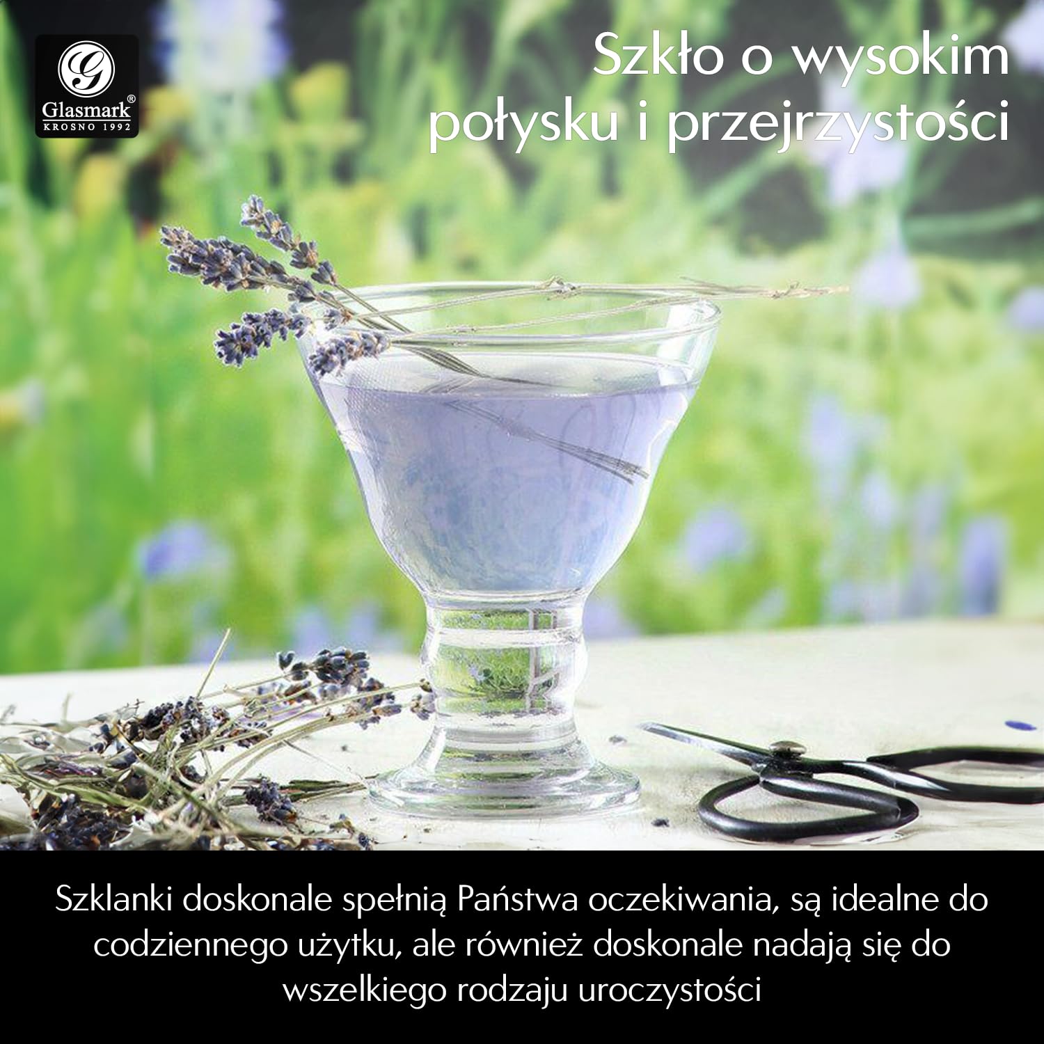 Glasmark KROSNO 1992 Zestaw szklanek deserowych kubków do lodów ze szkła, 6 sztuk, 6 x 200 ml