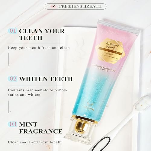 Miniatura 3 de Pasta de dientes blanqueadora de nicotinamida, pasta de dientes de niacinamida, limpia la boca (1PCS)