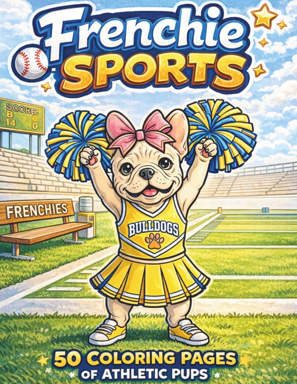 Frenchie Sports: 50 Coloring Pages of Athletic Pups (The Frenchie Collection: A French Bulldog Coloring Adventure.)