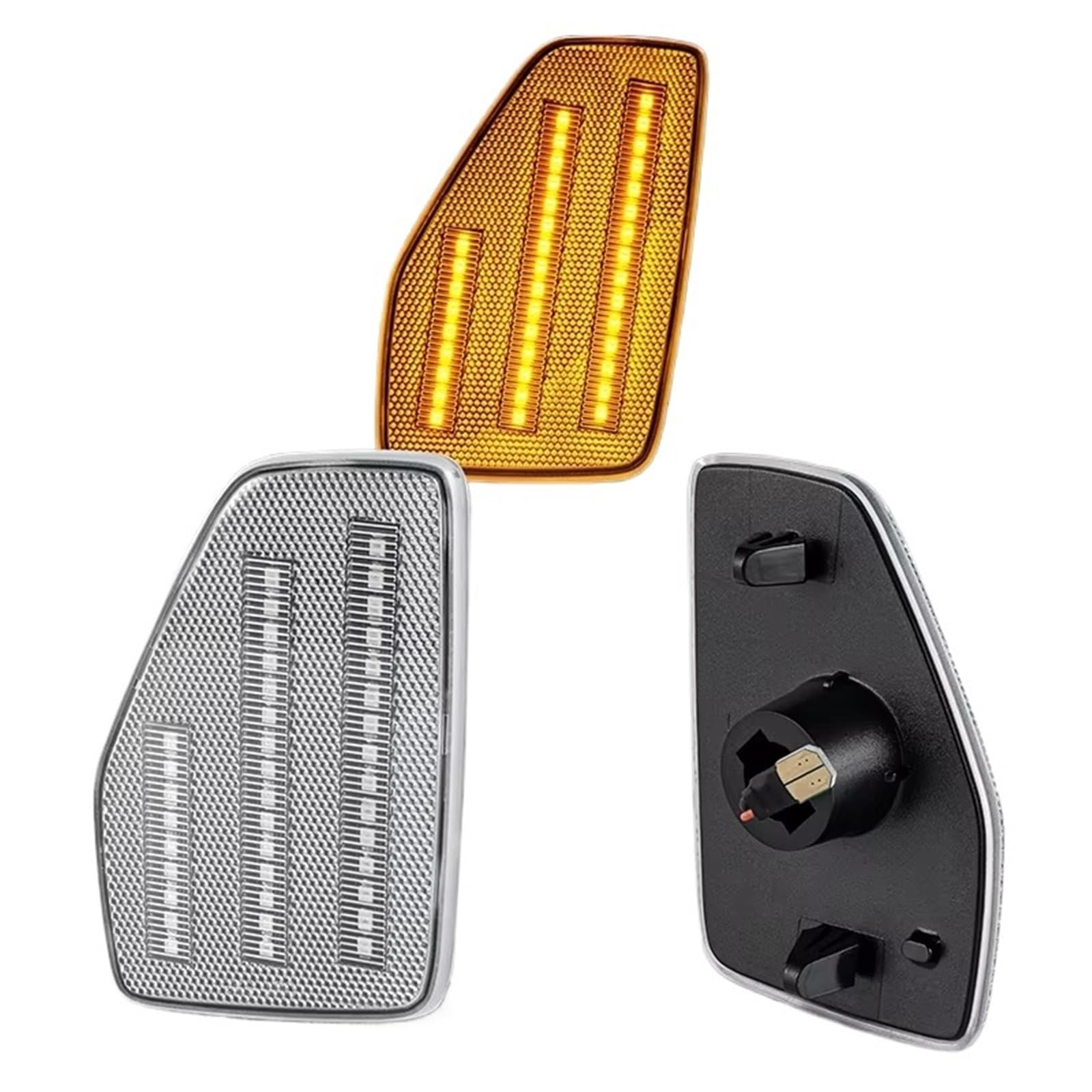 Dinamico Indicatore Direzione Per Hummer Per H3 2006-2010 Per H3T 2009-2010 39smd Ambra 2 Pezzi LED Paraurti Parafango Luce Posizione Laterale Indicatori Direzione Freccia Specchietto(Silver)