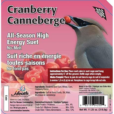 Heath Outdoor Products DD-27 Cranberry Suet Cake Wild Birds Variety Pack