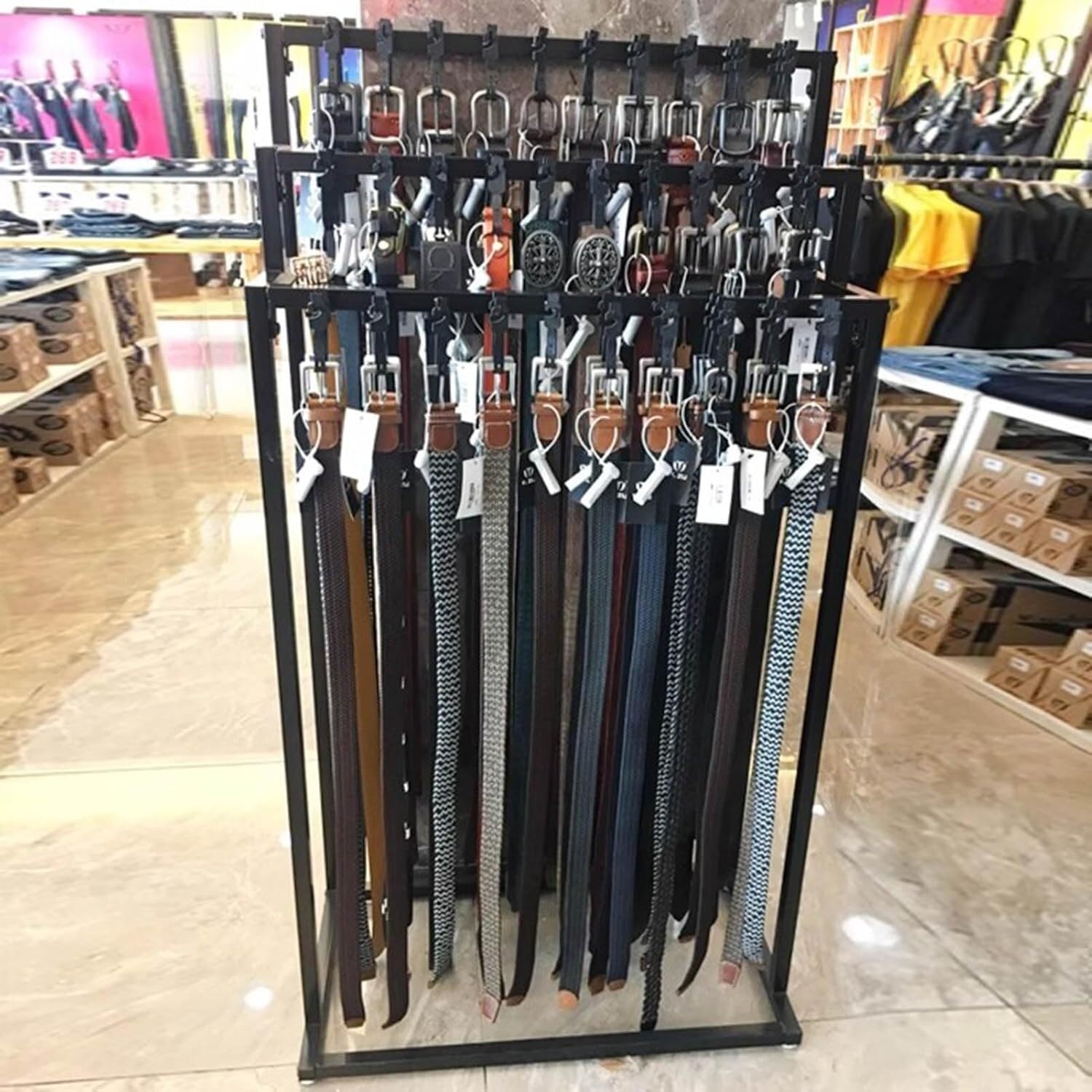 Präsentationsständer for Gürtel, Schals, Taschen, Schmuck, 3-stufiger Krawattenständer aus Metall for den Einzelhandel, Kleiderständer, Schal-Organizer, Schirmständer