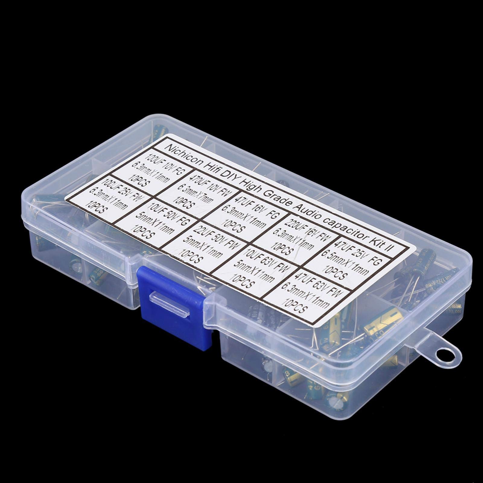 Kit 100 Condensatori Elettrolitici Per Audio - 10 Valori Diversi Da 10V A 63V, Per Circuiti DIY - Foto 8
