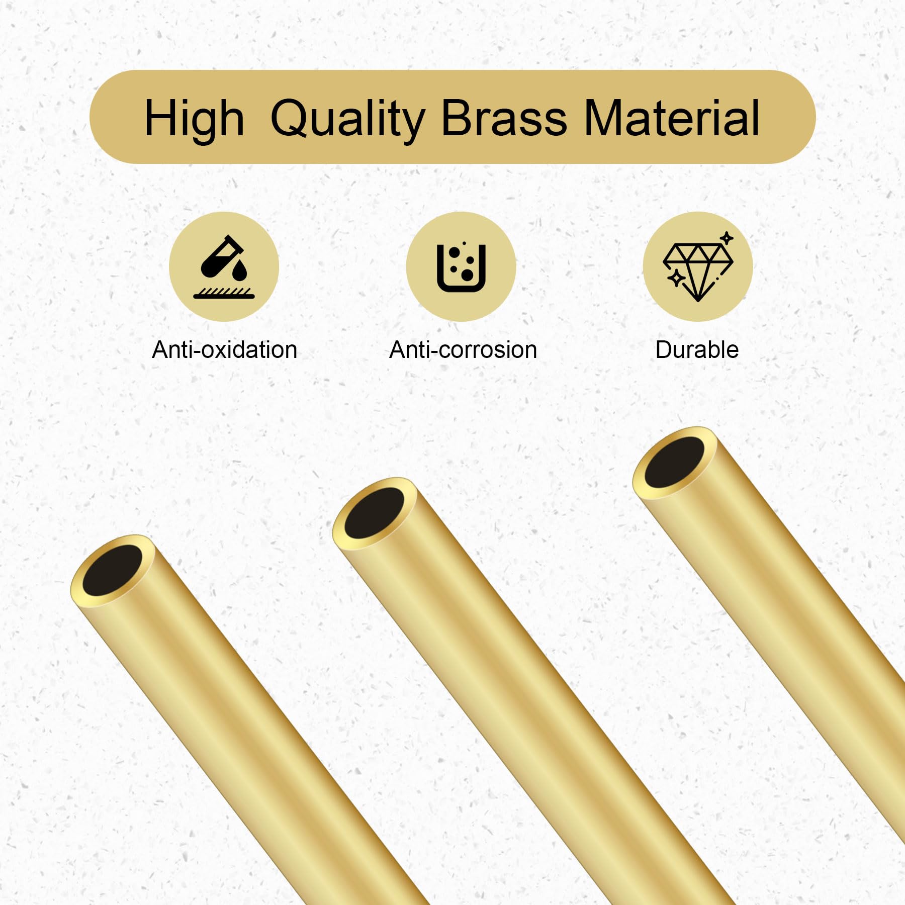 QUARKZMAN 3 Pezzi Tubo Rotondo In Ottone H62, Diametro Esterno 5,5 Mm