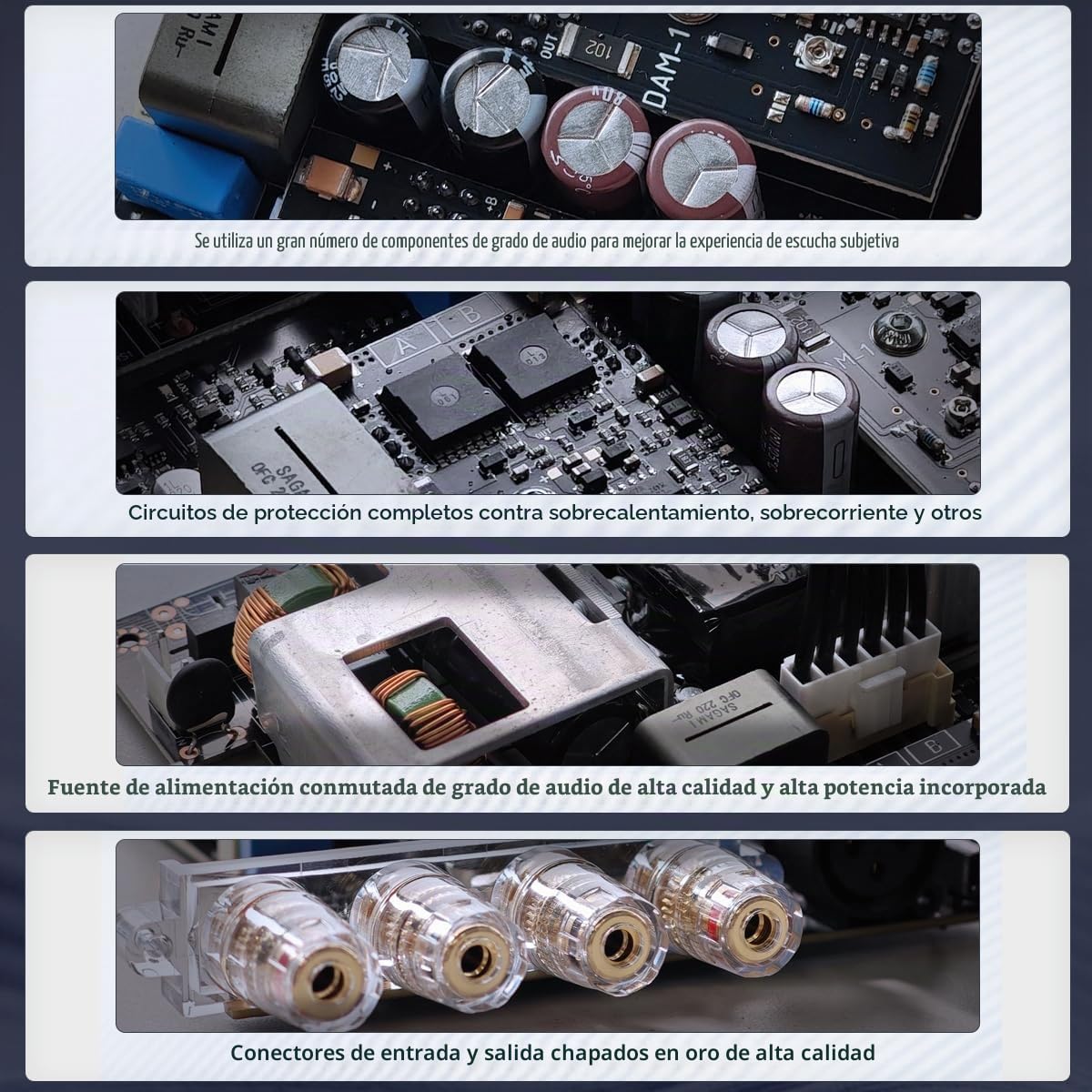 SMSL PA200 Amplificador de potencia Modo mono para entradas XLR Entradas RCA Modo de paso trasero puro estéreo Chip PGA2311 Controla fácilmente altavoces de alta potencia