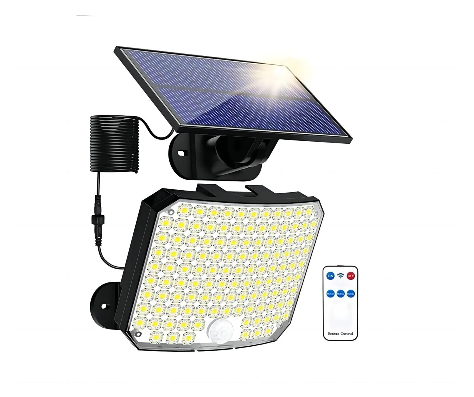 LNHHG Solar Flood Light 118LED Outdoor Solar Wall Light with Motion Sensor Remote Control IP65 Waterproof for Patio Garage Security Lamp for Garden Driveway Garage Patio