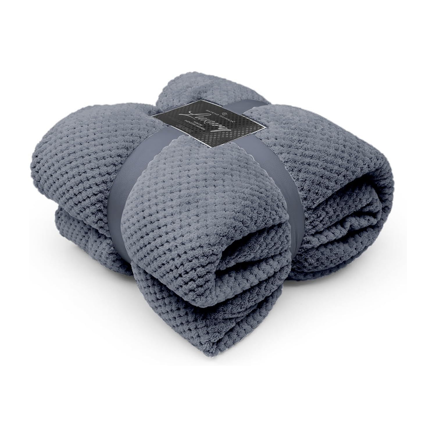 GC GAVENO CAVAILIA Waffle Popcorn King Throw Soft Honeycomb Textured Blanket for Sofa and Bed | Lightweight, Fluffy and Easy Care Bedspread | Cosy, Warm Throw for All Seasons, Charcoal, 200x240 cm โ image 1