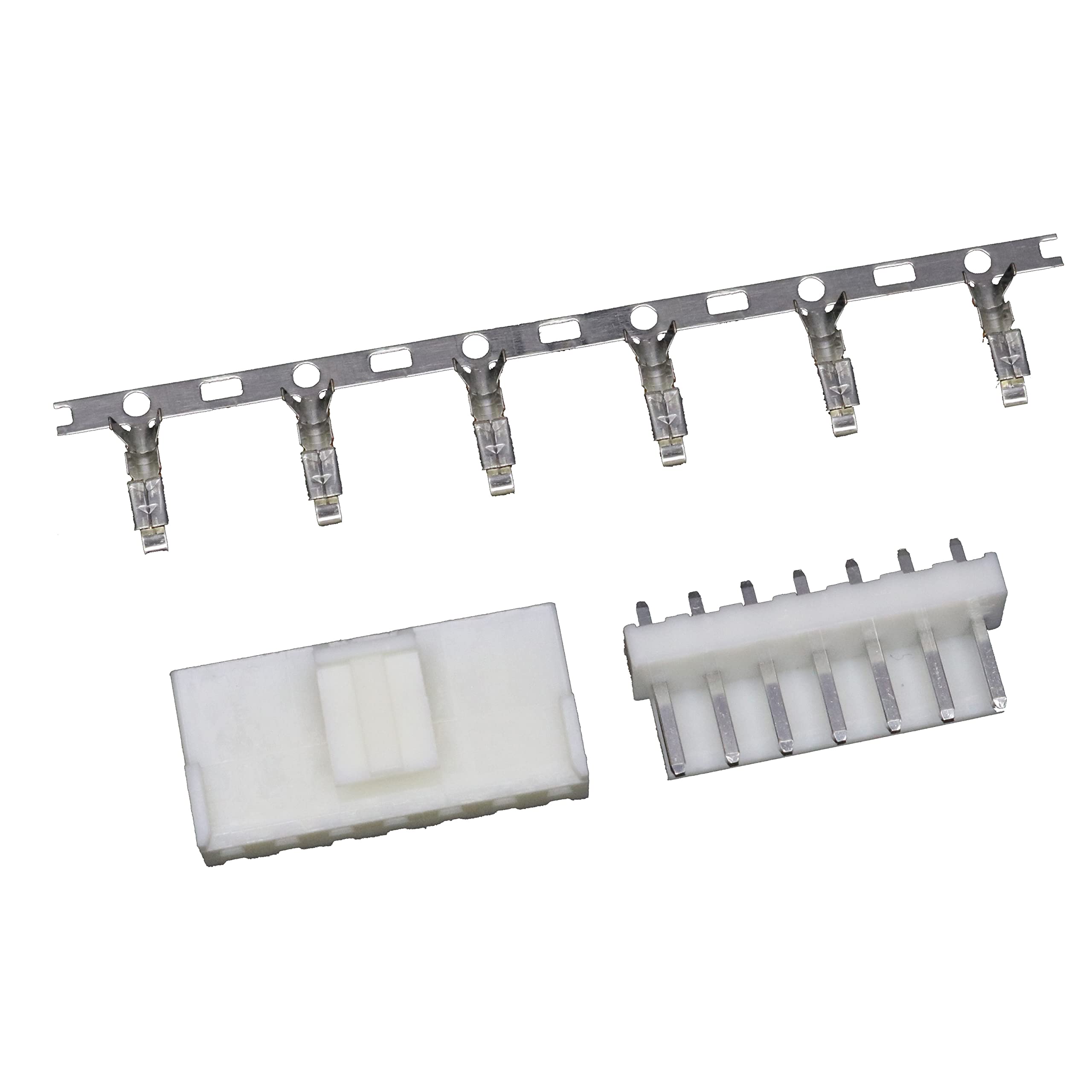 VH 3.96mm 7-pin Board-to-Wire Crimp Connector Plug + PCB Socket + Crimps, Pack of 10 Compatible With JST VH