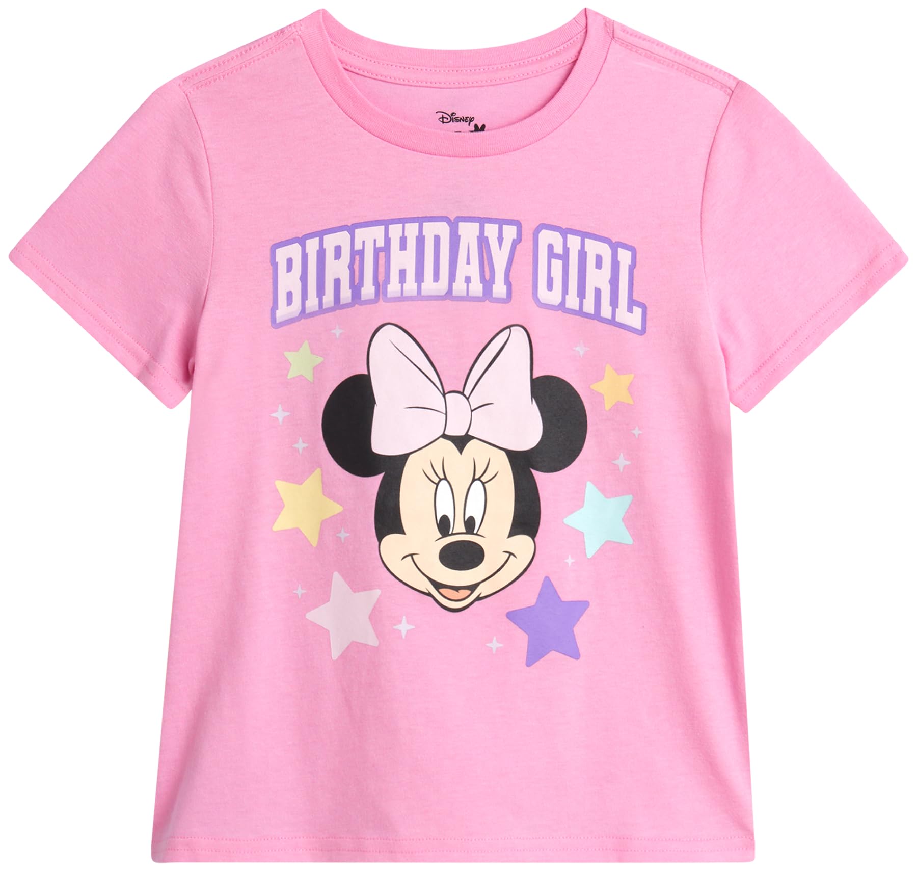 Disney Birthday Girl Shirt - Minnie Mouse Lilo and Stitch and Frozen Elsa Short Sleeve Girls Birthday Shirt (Sizes: 2T-16)