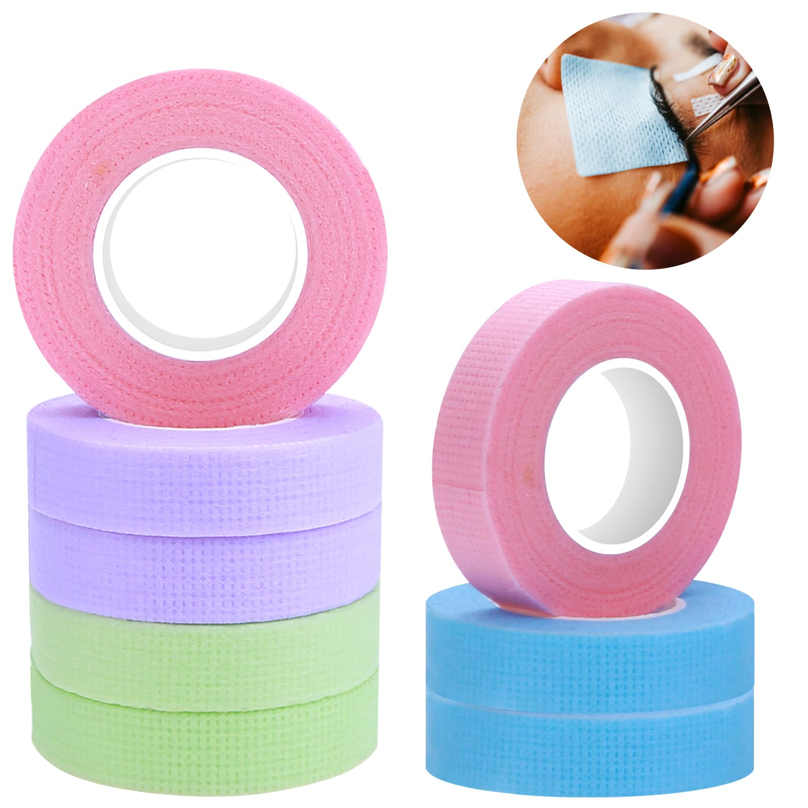 8 Rollen Rosa Wimpernverlängerungs-Band – Vliesstoff, 1,25x9 Cm, Für Wimpernisolierung & Styling