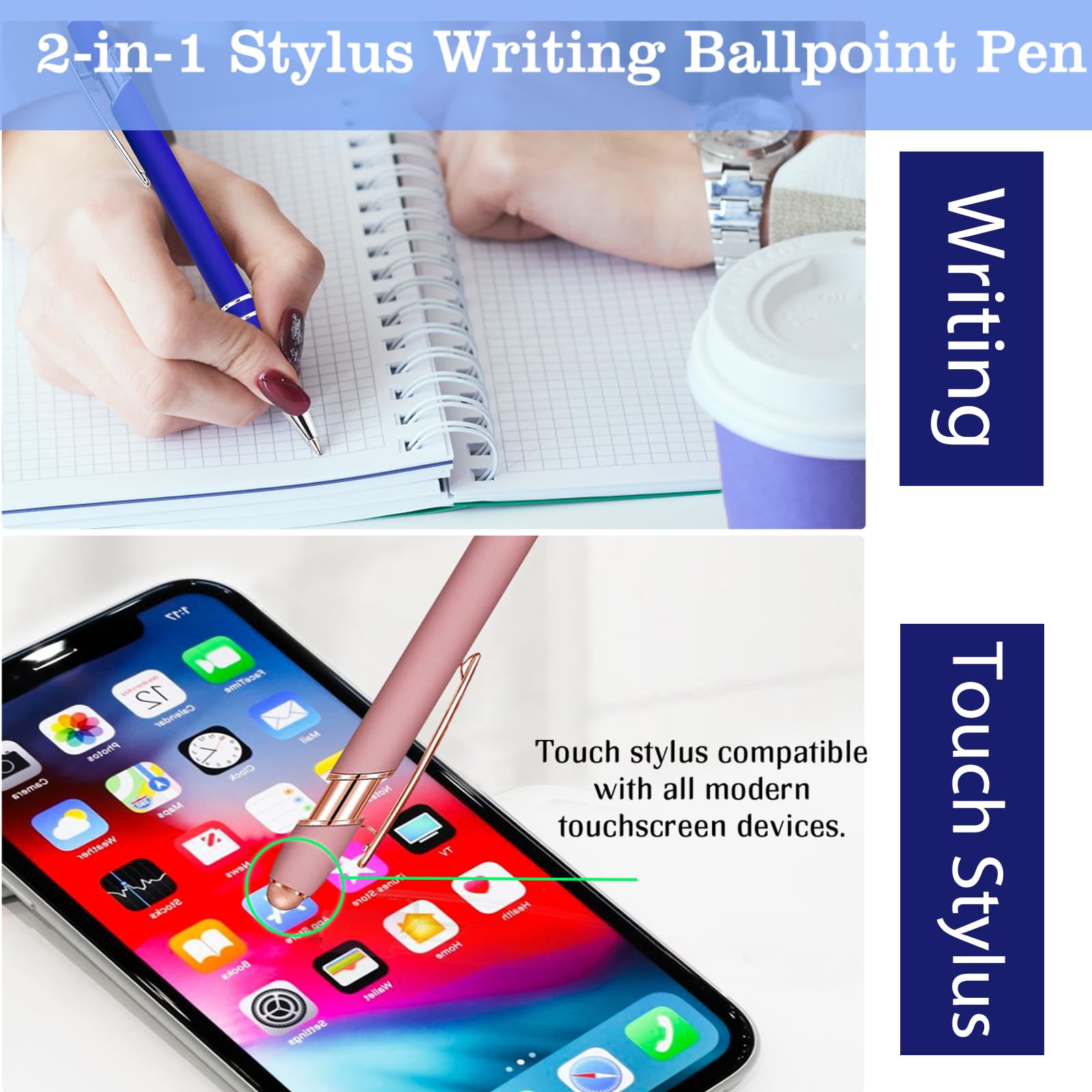 Personalized Pens with Name Custom Ballpoint Pens Bulk Customized Engraved Pen Stylus for Business Graduation Black Ink Advertising — view 4