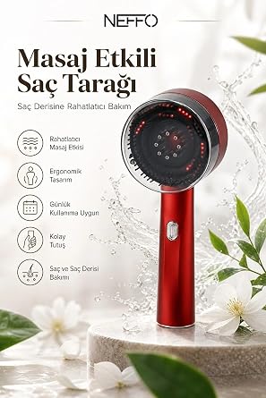 Kızılötesi Işıklı Şarjlı Saç Derisi Masaj Tarağı | Kızılötesi Işık, Şarj Edilebilir, Saç Derisi Masajı