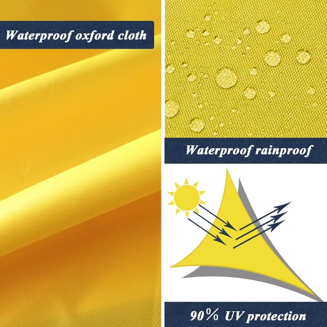 Wodoodporny trójkątny żagiel przeciwsłoneczny do patio, ogrodu, 90% ochrona przed promieniowaniem UV, markiza z przelotkami i okuciami montażowymi ze stali nierdzewnej, szary, 5 x 5 x 5 m