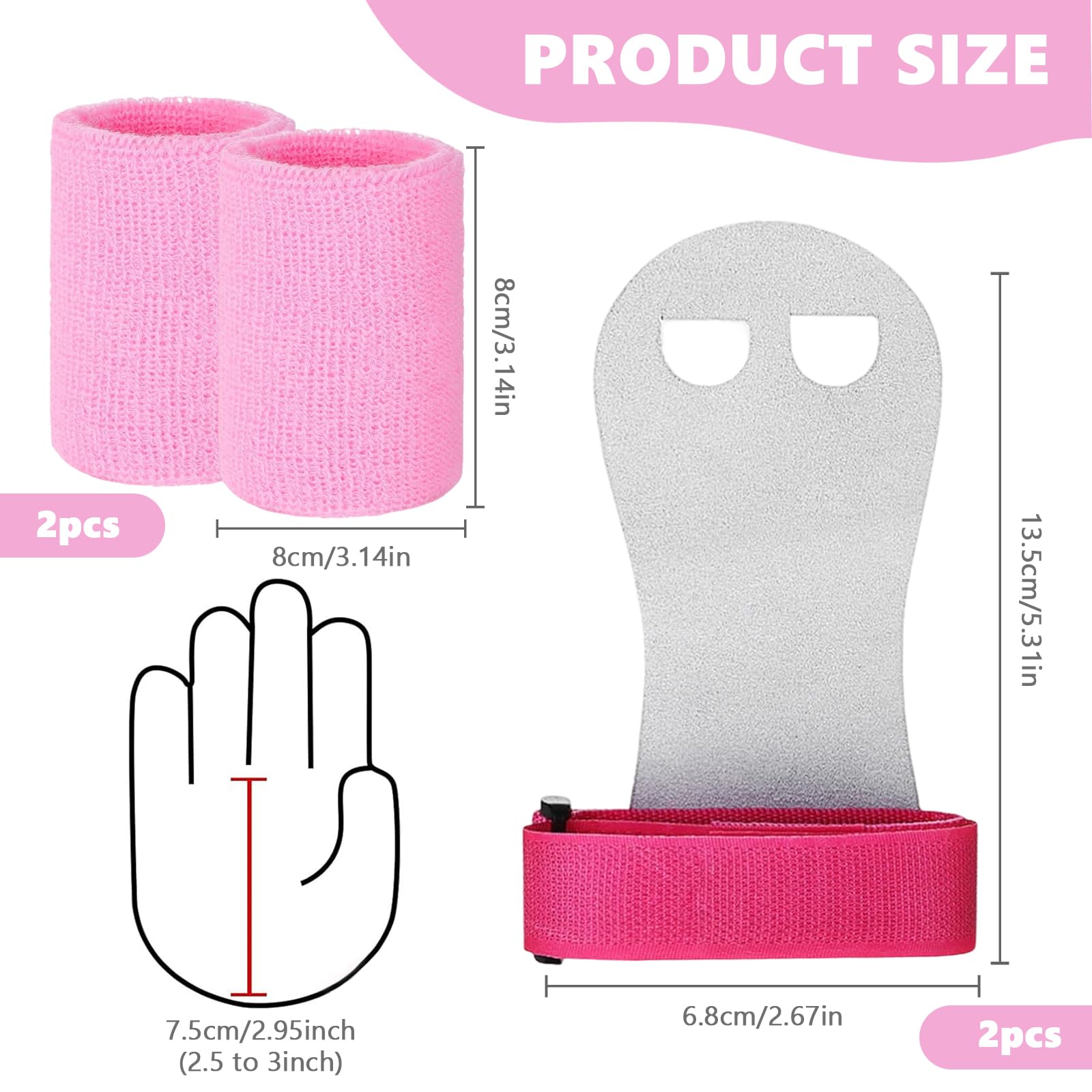 Guantes de Gimnasia, Muñequeras de Gimnasia para Niñas, EmpuñAduras de Gimnasias, Barra de Gimnasias, Accesorios Deportivos y de Fitness para Niños, Protección de Palma y Soporte de Muñeca
